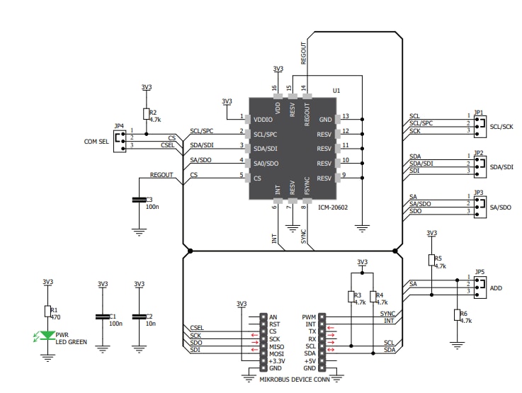 Schematic - Mikroe MIKROE-3410 6DOF IMU 4 Click